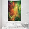 ABAKUHAUS Weltraum Wandteppich und Tagesdecke, Cosmos Raum Planet aus Weiches Mikrofaser Stoff Waschbar ohne Verblassen Digitaldruck, 140 x 230 cm, Grün Orange