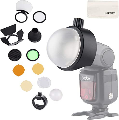 Godox S-R1 Adaptateur de Tête de Flash Ronde et Godox AK-R1 Kit d'accessories pour Godox H200R Godox AD200 Godox 200pro Godox V1 séries Godox V860II séries Godox TT685 séries Godox TT350 séries