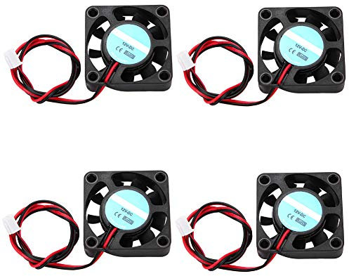 4Pcs 3D Printer Fan,Tangxi 40x40x10mm 3D Printer Ventilador de enfriamiento,DC 12V 7000RPM 6.7CFM Super Quiet 4010 Fan para CR-10 3D