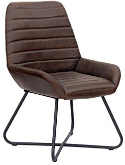 MASSIVMOEBEL24.DE Iron Label Stuhl #15 59x68x93, Farbe:Dunkelbraun, Anzahl:1 Stück, Material:Echtleder