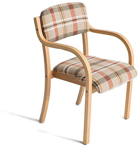 LYHD Esszimmerstuhl im nordischen Stil, Esszimmerstuhl aus massivem Holz, moderner minimalistischer Einzelarbeitsstuhl, mit Armlehnen Sessel mit offener Rückenlehne Ergonomisch