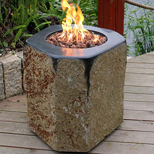 MODENO Feuerstelle Derby aus Basalt Naturstein schwarz/braun