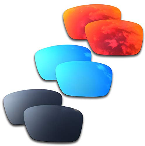 SOODASE Pour Oakley Fuel Cell Des lunettes de soleil Rouge/Bleu/Noir Verres de remplacement polarisés