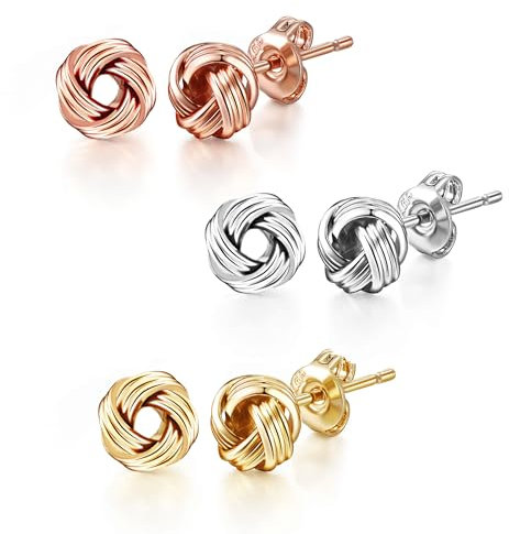 Philip Jones Set of Three Love Knot Earrings