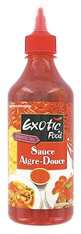 Sauce Aigre-Douce 455ML Exotic Food - Non-pimentée - Authentic Thai - Pour plats chauds et froids, facile à cuisiner (Lot de 2 bouteilles)