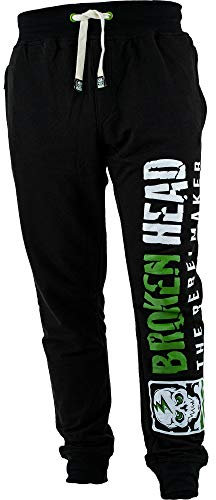 Broken Head Green Riot - Jogging-Hose - Sport-Hose Hosentaschen mit Reißverschluss Für Herren - Schwarz-Grün (M)