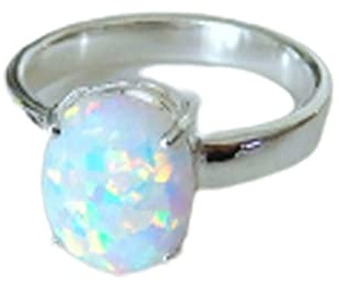 Natürlicher ovaler Opal Edelstein Sterling Silber Minimal Design Stapelbarer Ring für Frauen, Zinken Set Ring, Weiße Brautjungfernringe