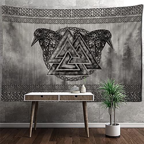 QAWD Viking literarische Wandteppich Wandbehang magische Strandteppich Decke böhmischen Hippie Hintergrund Stoff Tapisserie Wandbehang A11 180X230CM