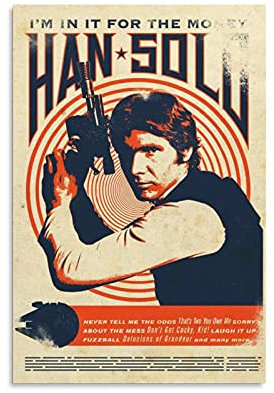 haocaitou Han Solo Leinwand-Kunst-Poster und Wand-Kunstdruck, modernes Familienschlafzimmerdekor, 20 x 30 cm
