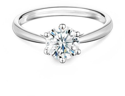 Springlight ✦ Geschenke für Frauen S925 Sterling Silber Moissanit-Diamant Ringe 0,5 ct/1 ct/2 ct D Farbe VVS1 Reinheit Runder Moissanite Verlobungs Ringe Hochzeitsgeschenk. (0.5CT, 54(17 1/4))