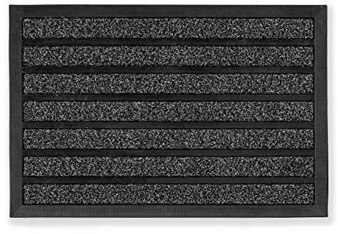 Astra robuste Fußmatte außen & innen wetterfest - Schmutzfangmatte rutschfest Türvorleger für Haustür, Terrasse - Scraper Line Fußabtreter 40x60 cm anthrazit