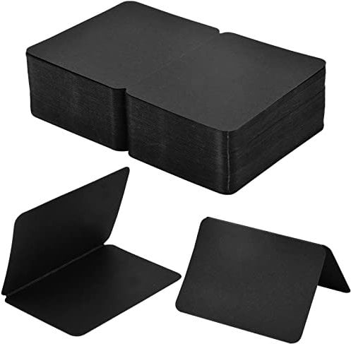 100 Blätter Faltkarten Blanko, Leere Klappkarten 10 x 14 cm, Falt-Karten 300 g/m² mit Abgerundete Ecke, Handwerk DIY Geschenk Grußkarten Tischkarten für Weihnachten Geburtstag Einladung (Schwarz)