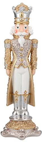 TIMSTOR - Schiaccianoci Nutcracker Soldatino Decorazione Natalizia 26cm Oro Argento