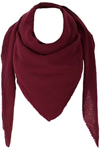 FASHION YOU WANT XXL Tuch 23 Farben Farbwahl Halstuch Musselintuch Musselin Damen Damenhalstuch Dreieckstuch Schal Herren Männer Frauen Herrenhalstuch Dreieckig leicht (einlagig)) (bordeauxrot)
