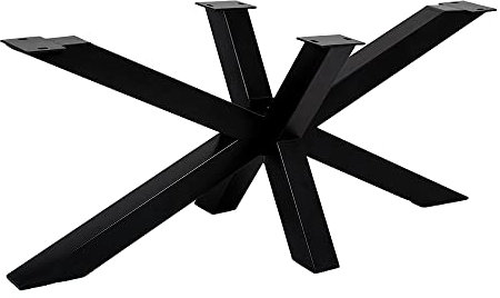 LEBENSwohnART Esstischgestell Dive-Mikado Schwarz Spidergestell Mittelfuß Tischgestell (180x70cm)