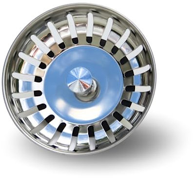 Flowing® Kitchen Sink Plug Stopper Strainer - Easy Assembly - 82-83mm Diameter - Stainless Steel - Easy to Clean