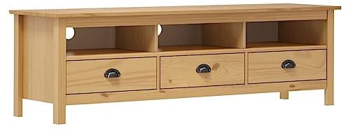 vidaXL Mueble de TV Armario de Televisión Aparador Auxiliar Bajo Salón Sala de Estar Habitación Soporte Marrón Miel Madera Maciza de Pino