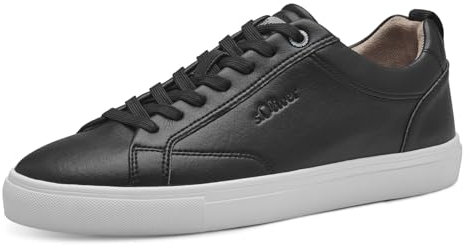 s.Oliver Herren Sneaker flach Low Top Vegan, Schwarz (Black), 41 EU