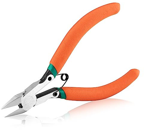 SPEEDWOX Wire Flush Cutters Electronic Model Sprue Wire Clippers Spring Loaded Ultra Sharp and Precision Side Cutting Pliers for Jewelry Making Crafting Floral Electrical Clean Cut Needs