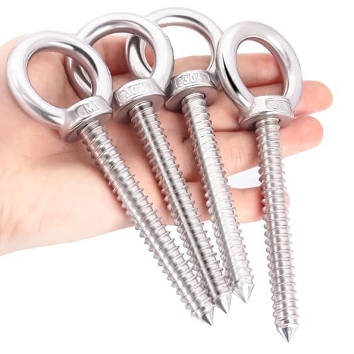 OHIYO Ganci ad occhiello resistenti M10, 12 cm autofilettanti, capacità di carico 317,5 kg, resistenti, per supporto per amaca, sedia a dondolo, yoga, uso interno ed esterno