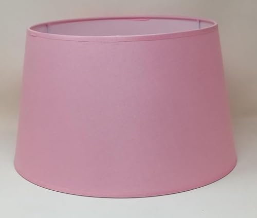 35 cm Abat-jour, Tissu en Coton avec dos en PVC blanc, Produit fait main, pour Lampe de table, Lampadaire (Rose)