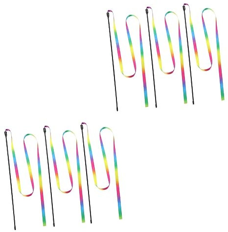 Toddmomy 6pièces à Taquiner pour Chat Jouet Coloré Arc-Ciel pour Jeu Interactif à Domicile Accessoire De pour Chats