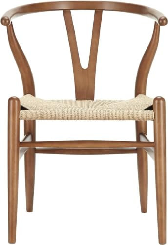 NONROTS Esszimmerstuhl aus Naturholz, Nachbildung des Wishbone Chair, stilvoller Beistellstuhl