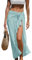 CUPSHE Damen-Sarong-Coverups, Chiffon-Badeanzug, Wickelrock, Strand, Selbstbindung, Midi-Wickeltücher, helles cyan, Einheitsgröße