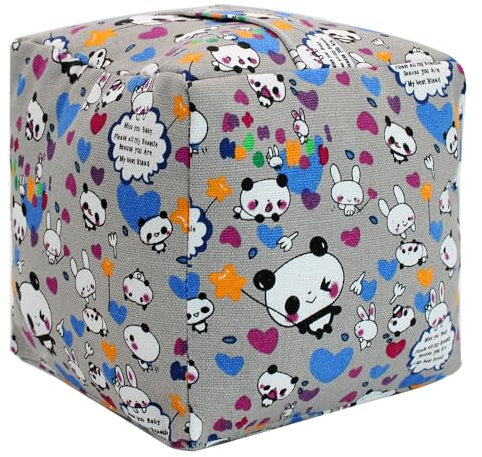 Decorative Door Stopper, Weighted Fabric Door Stopper with Handle, Heavy-Duty Square Door Floor Stop for Bedroom, Living Room, Interior, Doors (Panda)