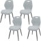 LEWE Esszimmerstühle 4er Set, Küchenstühle Wohnzimmerstuhl Polsterstuhl mit Metallbeine,Stuhl mit Stoff-Rückenlehne, Stühle für Esszimmer Wohnzimmer Küche