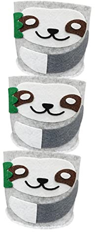 INOOMP 3stücke Filzüberzug Für Blumentöpfe Runde Behälter Mit Cartoon-tiermotiven Kleine Topfpflanzenabdeckungen Für Dill Sukkulenten Im Topf Und Mehr Für Kinderzimmer Schlafzimmer Wohnzi