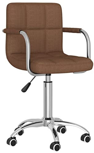 vidaXL Bürostuhl mit Rollen Drehbar Höhenverstellbar Chefsessel Drehstuhl Bürosessel Schreibtischstuhl Computerstuhl Büromöbel Stuhl Braun Stoff
