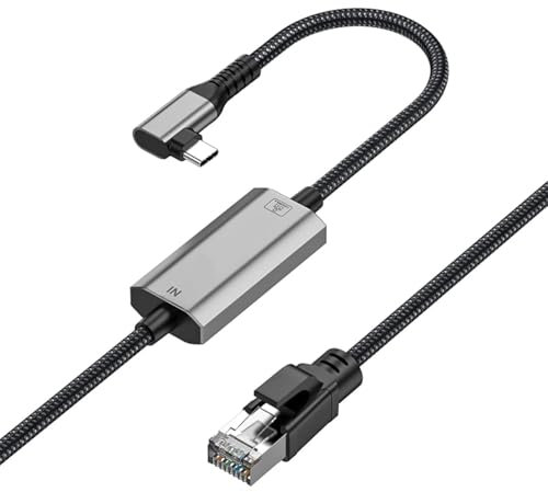 Leehitech USB C auf Ethernet Adapter 1000Mbps, USB C auf RJ45 LAN Adapter, USB Netzwerkadapter Kompatibel mit Windows, Mac, Pad Pro/Air, iPhone 15/16Pro, Galaxy S24/S23