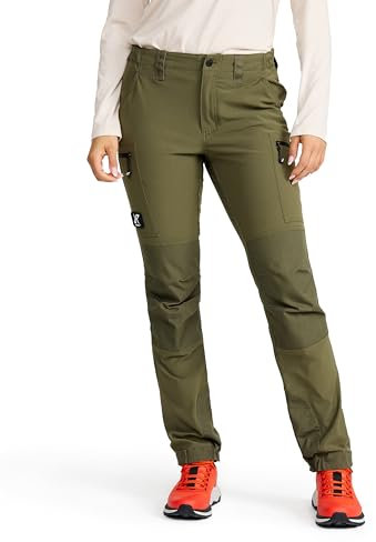 RevolutionRace Nordwand Highwaist Stretch Pants für Damen, Wanderhose mit Hoher Taille für alle Outdoor-Aktivitäten, Olive Night, XL
