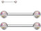 Nippelpiercing Brustwarzenpiercing Zungenpiercing 14G Brustwarzenstäbe Nippelpiercing-Schmuck 14mm Innengewinde Zungenstege Titan Nippelringe Silber AB CZ