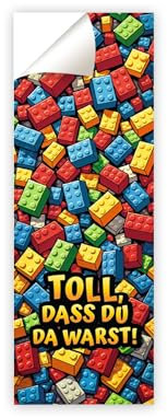 Junaversum 12 Aufkleber Bausteine Verpackung von Geschenken Mitgebsel Giveaways für Jungsgeburtstag Mädchengeburtstag Etiketten für Geschenkverpackung