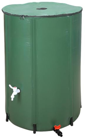 LEADZM Récupérateur d'eau de Pluie Pliable - Réservoir d'eau Écologique avec Filtre Inoxydable pour Jardin, Potager et Arrosage - Facile à Installer et à Ranger (380L)
