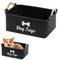 EujRcf Puppy Toy Box Storage Basket, Felt Pet Toy Box, Durable Felt Dog Toys Storage Basket with Wooden Handles, Pet Supplies Basket, for Organizing Pets Toys (Black)