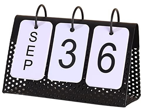 DIYEAH 2023 küchenkalender kalender küche Metallkalender für die Organisation kalender studium Desktop-Kalender Schreibtisch LED Büro kleiner Kalender kleiner Bürokalender Eisen Black