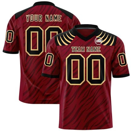 Generisch Personalisiert American Football Trikot Personalized Printed Team Name & Number für Herren Damen Kinder Jugend Schiedsrichter Kostüm Damen