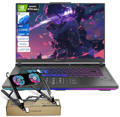 ASUS ROG Strix G16 16 Nebula FHD+ 165Hz, Intel i9-13980HX NVIDIA GeForce RTX 4060 VR-Ready Gaming Laptop, 64GB RAM, 4TB SSD (2TB+2TB), RGB Backlit KB, Bundle con PCO Notebook Fold Radiator, Cooler