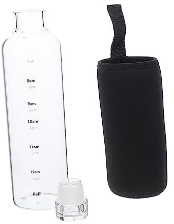 IMIKEYA Bouteille Eau Verre Transparente Bouteille Scellée Pour Jus Et Eau Avec Échelle De Tasse à Boire