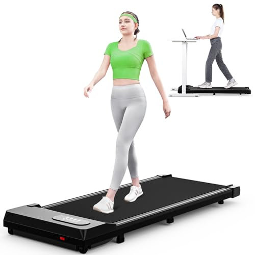 HomeFitnessCode Walking Pad Treadmill with Incline, 8KM/H Under Desk Portable Treadmills for Home, Compact & Small, Ultra Quiet with LED Display, Remote Control