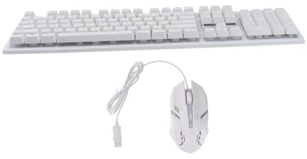 Mipcase Ensemble Clavier et Souris Gamer USB Set Mécanique Lumineux Ergonomique pour Pc pour Jeu à et Bureau Design Créatif et Confortable Couleur Multicolore