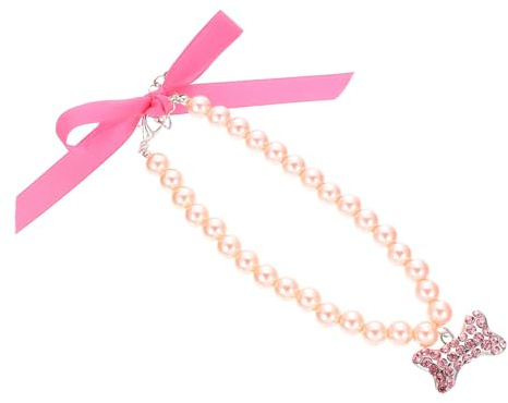 DECOMELODY Perlen Hundehalsband und Katzenhalsband Legierung mit Strass Atmungsaktiv und Gemütlich Chic Design für Tägliches Tragen bei Kleinen und Mittelgroßen Haustieren
