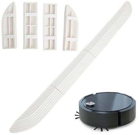 Türschwellenrampe Saugroboter Weiß – 4-teilige Silikon Rampe für Saugroboter, Rutschfest und Geräuscharm – Schwellenrampe für 1–3 cm Türschwellen – Staubsauger Roboter Rampe für die meisten Modelle