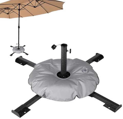 Genérico Base para Sombrilla Exterior - Peso Robusto Plegable y Portátil | Base de Sombrilla con de Agua Rellenable Capacidad 10 Kg | para Jardín Patio Piscina Suelo y Porche Exterior