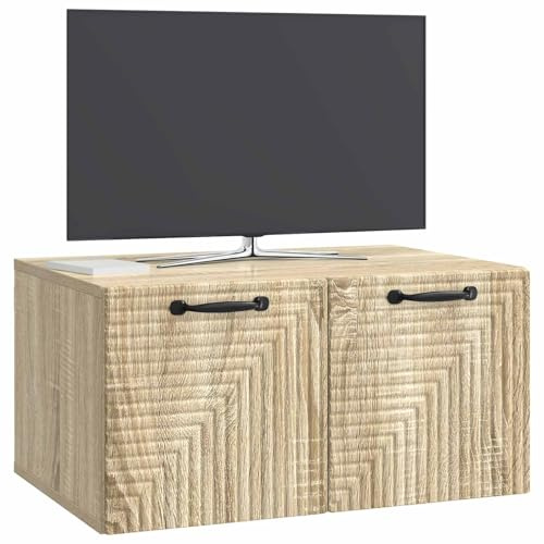 vidaXL Wandmontierter TV-Schrank Sonoma-Eiche 59,5 x 41 x 30 cm, Wohnzimmer, moderner rechteckiger Stauraum, wandmontierte Medienkonsole, platzsparendes Möbel für Dein Zuhause