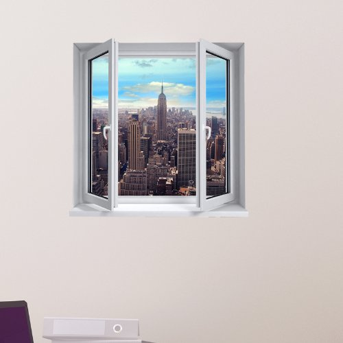 Ambiance Stickers Wandsticker Trompe l'auge in New York, 120 x 120 cm