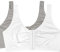Fruit of the Loom Women's Front Close Builtup Sports Bra, Heather Grey/White, 34